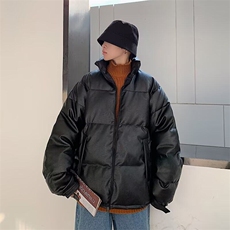 机车风亮面皮衣男男生棉服PU皮棉衣炸街外套面包服PD14，男装皮衣，星座1116A-1（原606A）