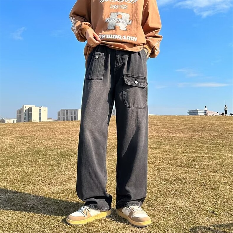 新款时尚潮男百搭宽松牛仔裤,男装牛仔裤,四季星座218-1