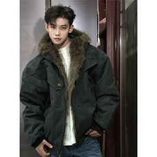 潮牌美式连帽座山雕棉服男女短款冬季加厚夹克外套M0658-P125，男装夹克，星座308B-2