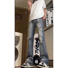美式高街ins小众破洞牛仔裤货号K755P6578，男装牛仔裤，电商A063