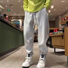 ins慵懒秋冬新款潮牌加绒休闲男士卫裤简约新款潮流流行时尚百搭，男装休闲裤，星座506A