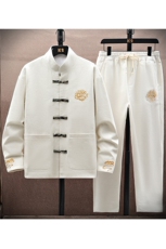 风套装刺绣盘扣男套装，男装休闲套装，星座1206-1（原A206-1）