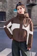 派克服羽绒服女2024冬季新款小个子短款欧货休闲拼接加厚工装外套，女装羽绒服，韩蜜菓