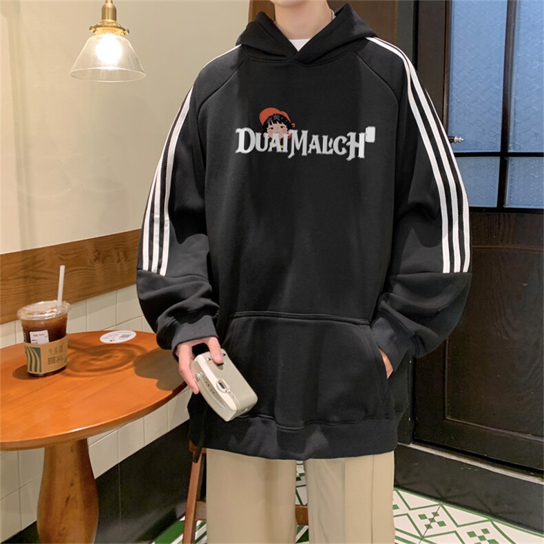 美式三杠条纹复连帽卫衣秋冬男女宽松长袖SWY2473-P55控8850棉,男装卫衣,电商B370