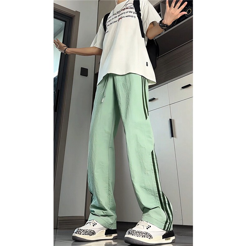 高个子加长男裤子夏季冰丝薄款休闲裤190cm115条纹运动裤KZ048P50,男装休闲裤,电商B312