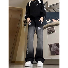 春季美式刺绣牛仔裤男直筒潮牌高街休闲宽松阔腿长裤子LA5533-P47，男装牛仔裤，星座1008