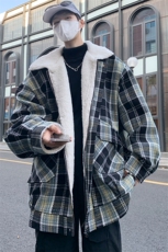羊羔毛加绒加厚棉服外套男冬季百搭情侣棉衣M166P115控148，男装棉衣，电商A157