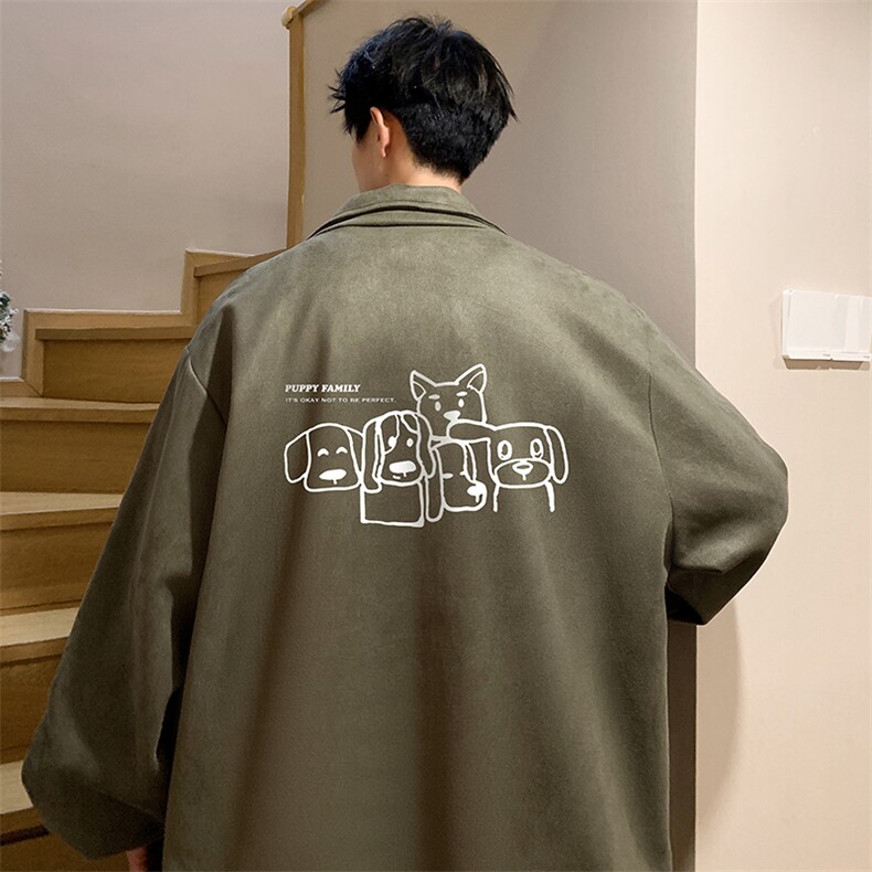 麂皮绒夹克男大码立领褂子外套JK85404-P68加绒款-P78,男装夹克,电商A040