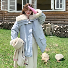现货加绒加厚毛毛外套2C007-175-P235-K358，女装棉衣/棉服，2C007
