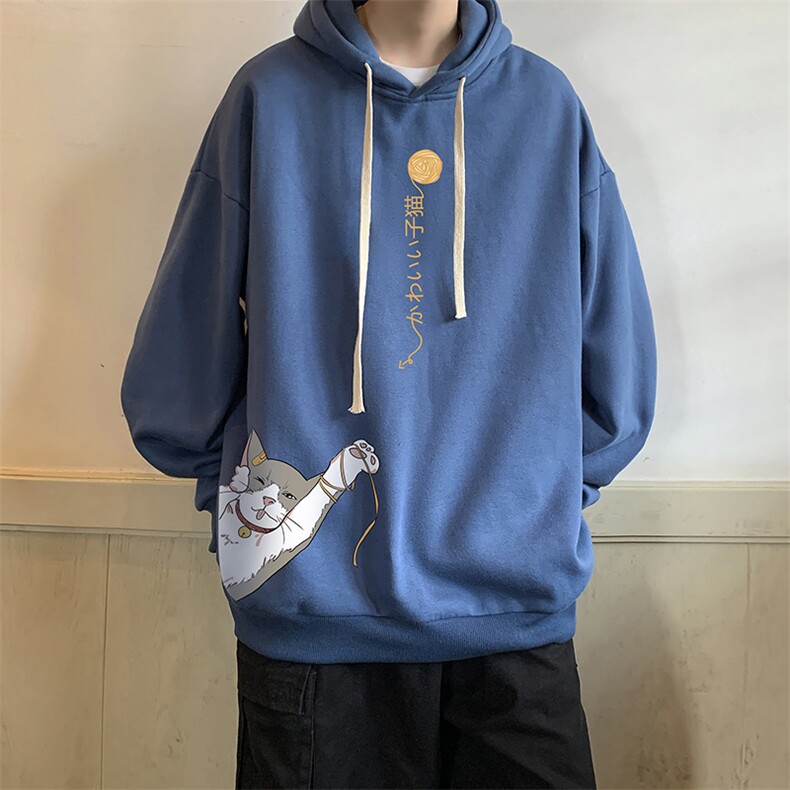 纯棉连帽卫衣男大码运动帽衫宽松薄WY2013-P35加绒款-P40,男装卫衣,电商A040