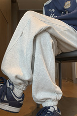 冬季新款重磅加绒加厚束脚卫裤大码M~5XLXZ604-KP94JR-P60控78，男装休闲裤，星座604