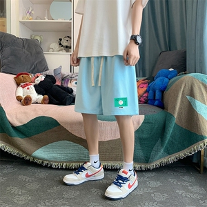 HD74264-P22 华夫格短裤男大码宽松五分裤男直筒中裤图片