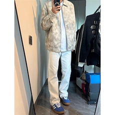 722-P62美式高街扎染皮衣外套男高级感春秋新款cleanift机车，男装皮衣，电商B323A