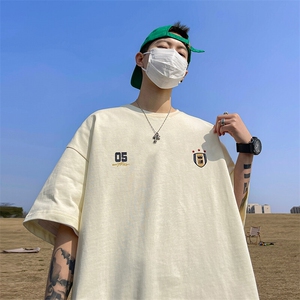 抖音得物二开 现货 220克夏装重磅美式高街宽松短袖t恤 MT286图片