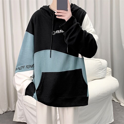 7XL-M港风卫衣男2023春季新款胖子长袖上衣加肥加大码主推货足图片