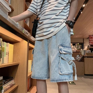 潮流春季牛仔裤男牛仔短裤松紧腰D668P40图片