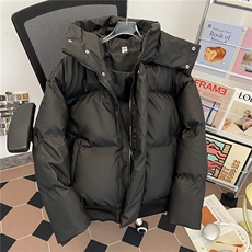 加绒加厚冬款男女连帽棉衣皮料面包服保暖棉袄外套MY25P105，男装棉衣，星座1013-1