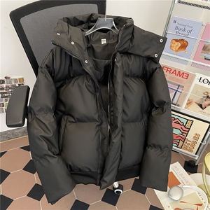 加绒加厚冬款男女连帽棉衣皮料面包服保暖棉袄外套MY25 P105图片
