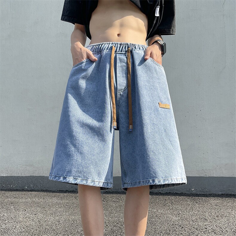 抖音得物品质男士五分裤潮流休闲水洗牛仔短裤NZ2002-P35限58，男装牛仔裤，星座1103