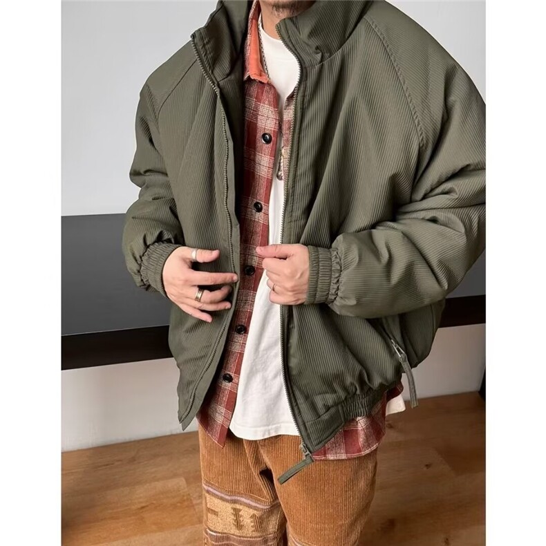 飞行夹克棉衣外套男立领日系面包服保暖棉服冬1001-1-AY91-P78图片