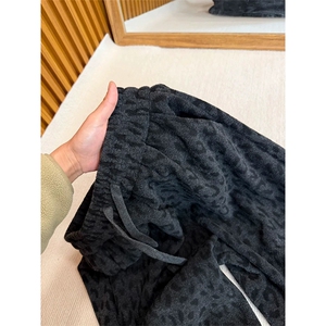 网图有货 豹纹宽松显瘦百搭加绒休闲裤男女A1173-常规P55 加绒P60图片