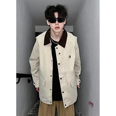 工装夹克男2025春季美式哈灵顿翻领外套高级感衣服JW6503，男装夹克，星座1116A（原606A-3）