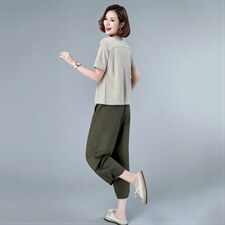 2021年夏季新款T恤女短袖+哈伦裤子套装女休闲两件套装裤子洋气，女装套装/套裙，简韵佳
