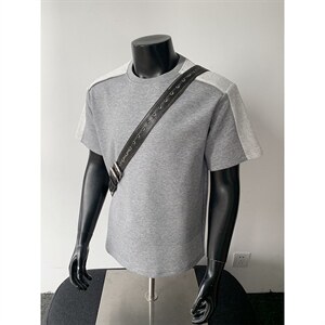 2026夏季新款拼接270g华棉复古短袖T恤男DT6260特P25建议零售价68，男装T恤，电商A001