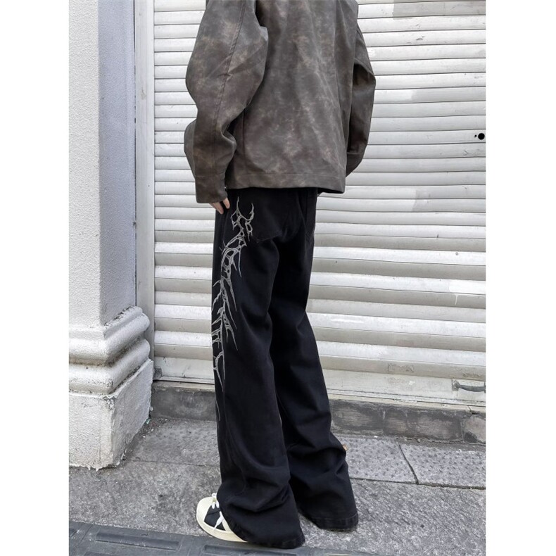 牛仔裤男vibe美式高街复古休闲刺绣长裤R952-P48,男装牛仔裤,星座1109-3