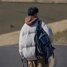 新疆山系字母印花宽松假两件连帽棉服A247-MY475特批115控168，男装棉衣，电商A247