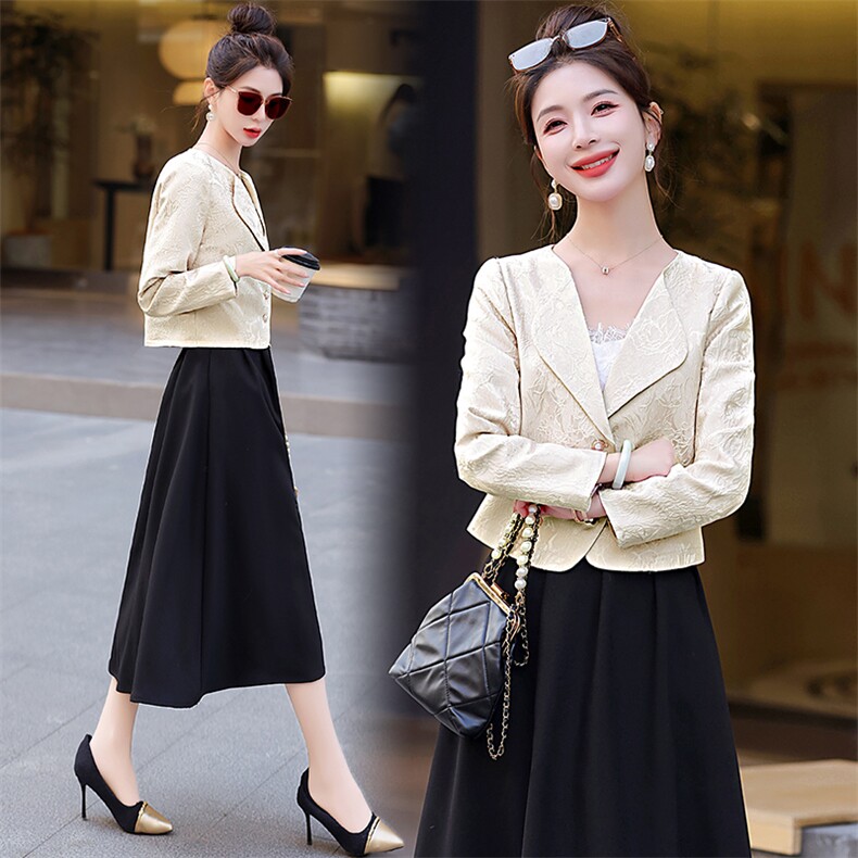 小香风精致提花短外套女2025春秋新款名媛气质小西装开衫外搭上衣，女装短外套，罗腾