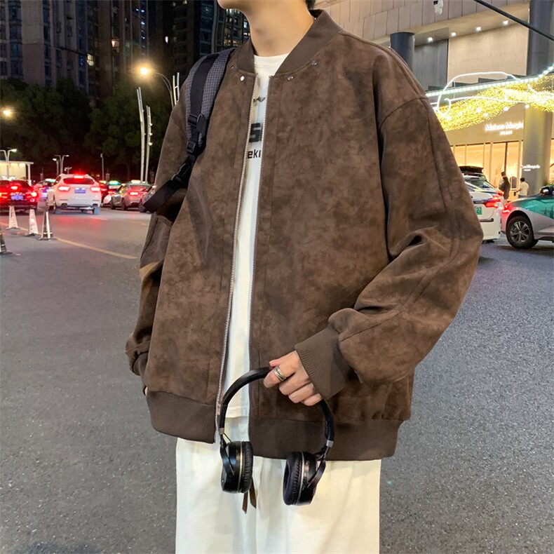 夜景机动皮衣扎染防水棒球领皮夹克男士休闲外套A406JK2569P85,男装夹克,星座309（原A406）