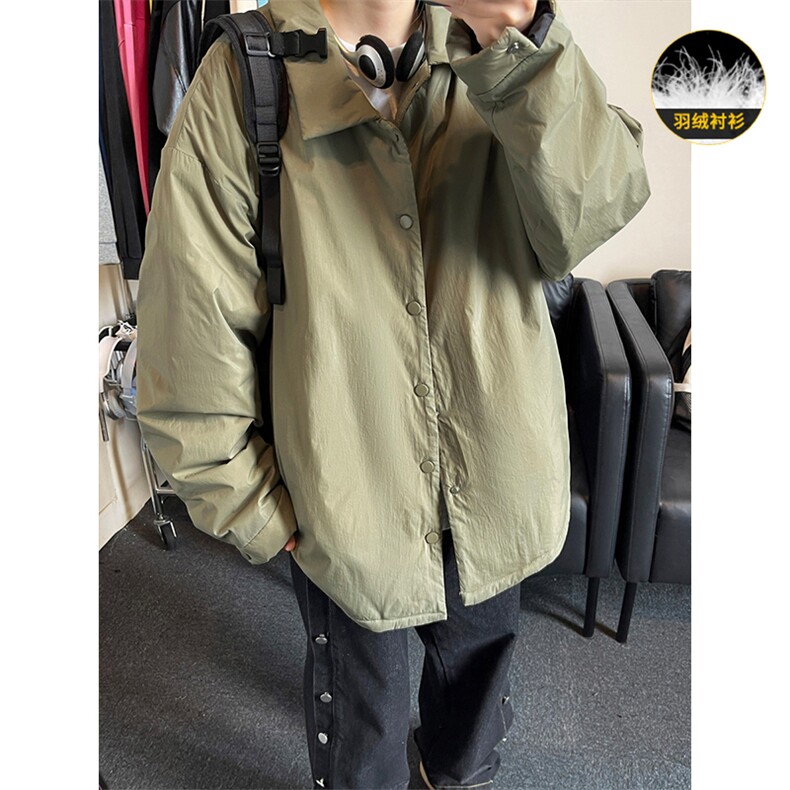 衬衫翻领羽绒服男轻薄时尚短款防寒保暖厚外套Y5870-P145【特价】,男装衬衫,电商A007