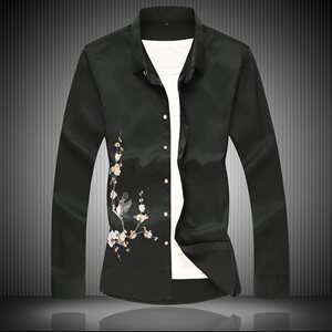 20年大码印花中国风衬衫男夏秋新款青年长袖衬衫QT5030/2121p50,男装衬衫,电商A012