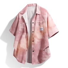 得物立体夏季新款短袖衬衣宽松休闲韩版外套半袖A436-T15-P45，男装衬衫，电商A436