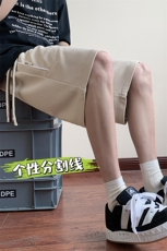 新款五分短裤男夏季休闲百搭港风纯色运动短裤CK2405-P27控48，男装牛仔裤，星座717
