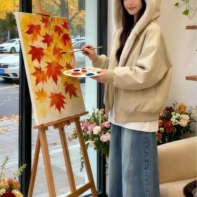 座山雕连帽棉服男女款冬季加绒加厚连帽皮衣棉衣美式外套图片