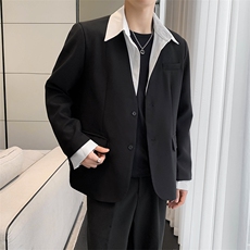韩版休闲宽松假两件衬衫领小西服外套A328-2305-P125-K179，男装西服，星座406