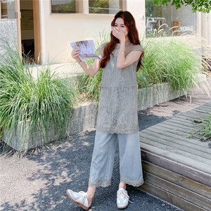 2025现货夏季新款蕾丝牛仔两件套套裤C271-9535-P175-K238图片