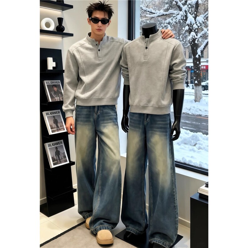 春季新款帅拼接长袖T恤男款cleanfit美式高街卫衣上衣LW0499-P38,男装T恤,星座1008