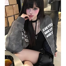 复古字母印花棒球服外套男女春秋飞行员夹克皮上衣JA891，男装夹克，星座1116A（原606A-3）