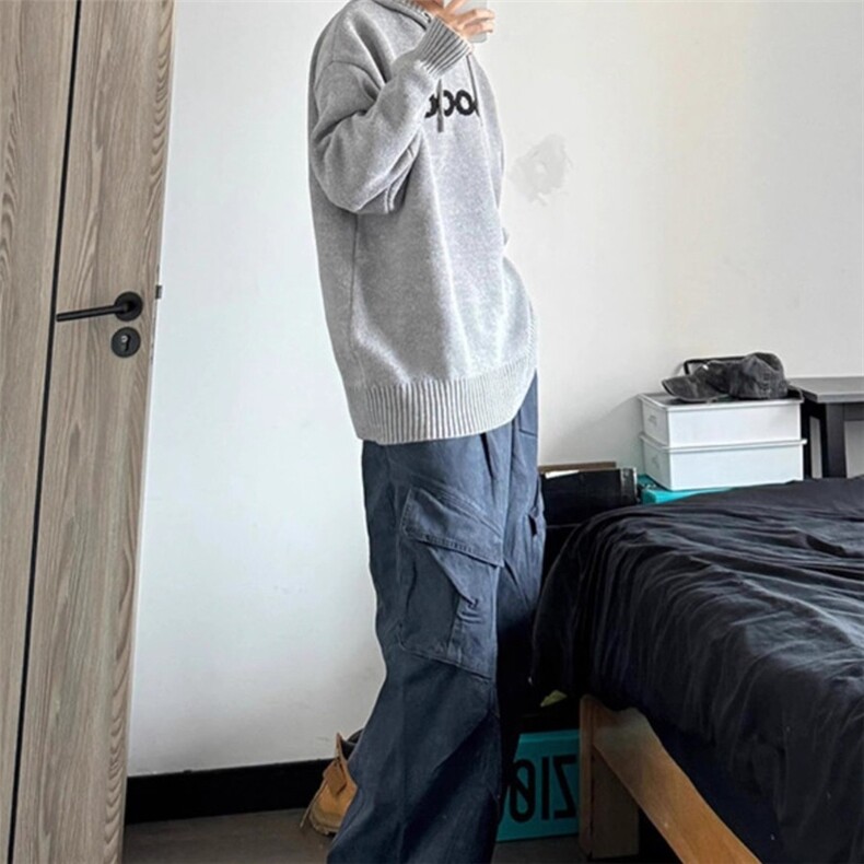 【有货】DM245-P58学生情侣款美式高街宽松版慵懒风针织毛衫冬,男装针织衫/毛衣,星座603-2