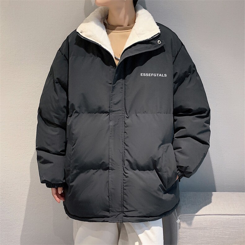 ！2023秋冬简约字母印花男士加绒棉衣立领棉服外套MY101特P78,男装棉衣,电商B220