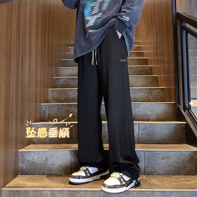 潮流休闲百搭抗皱宽松华夫格束脚裤子男拖地裤 K936-特批32图片