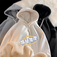 8XL-M羊羔绒卫衣男秋冬加肥加大码胖子连帽卫衣WY201-P65控78，男装卫衣，电商D206-1