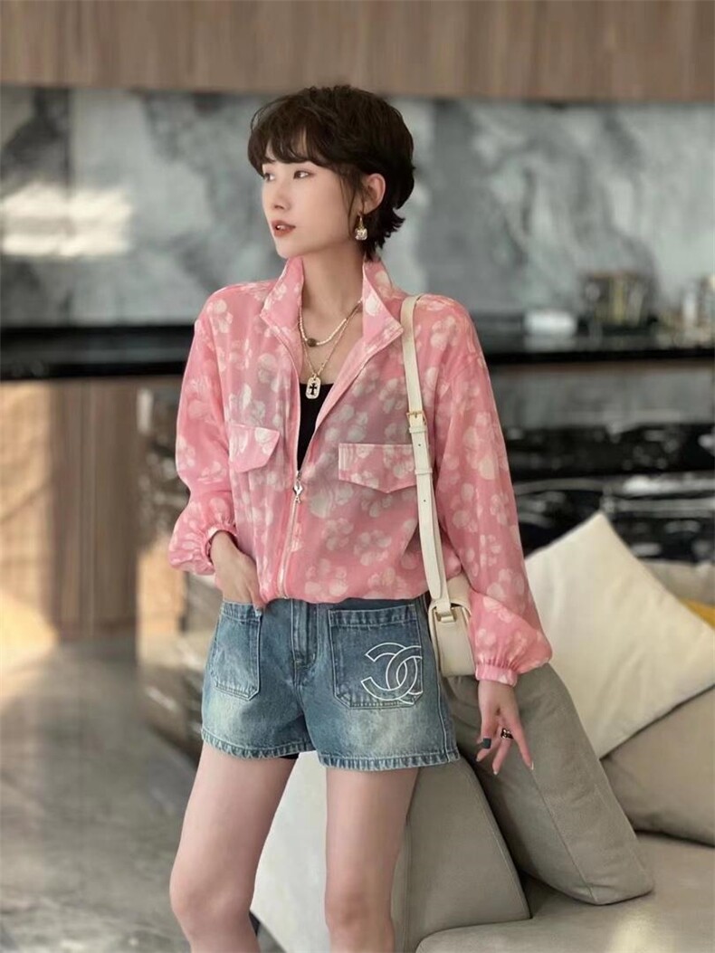 气质短款花防晒衣,女装其它,L·H·X