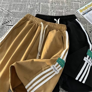 夏季薄款条纹运动短裤男ins高街潮牌设计感休闲五分裤DG68-P32图片