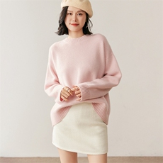 秋季新款圆领针织衫时尚休闲百搭，女装针织衫/毛衣，鸥蕊娅羊绒