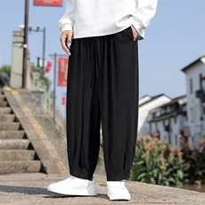 棉麻裤2025新款春夏垂坠休闲裤纯色大码男裤A021-ZK62-P70，男装休闲裤，电商A021