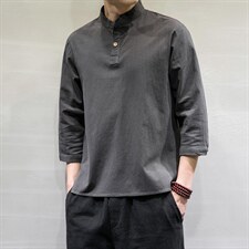 春夏风宽松大码棉麻七分短袖t恤男DSA008/T064/P45，男装T恤，电商A008